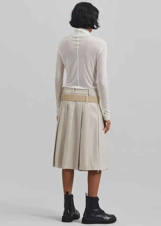 The Frankie Shop Bottoms Sarina Pleated Skirt 8211 Beige 8211 Women