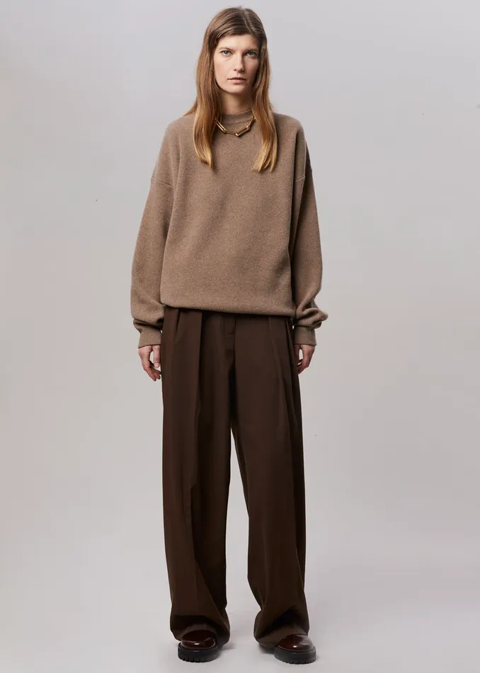 The Frankie Shop Bottoms Tansy Pleated Trousers 8211 Chocolate 8211 Women