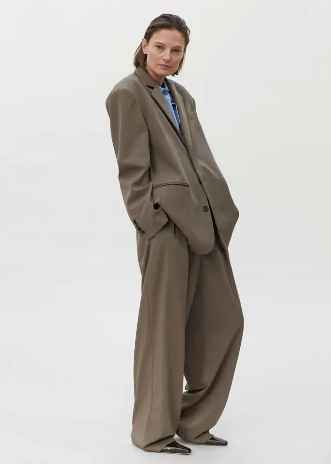 The Frankie Shop Bottoms Tansy Pleated Trousers 8211 Olive 8211 Women