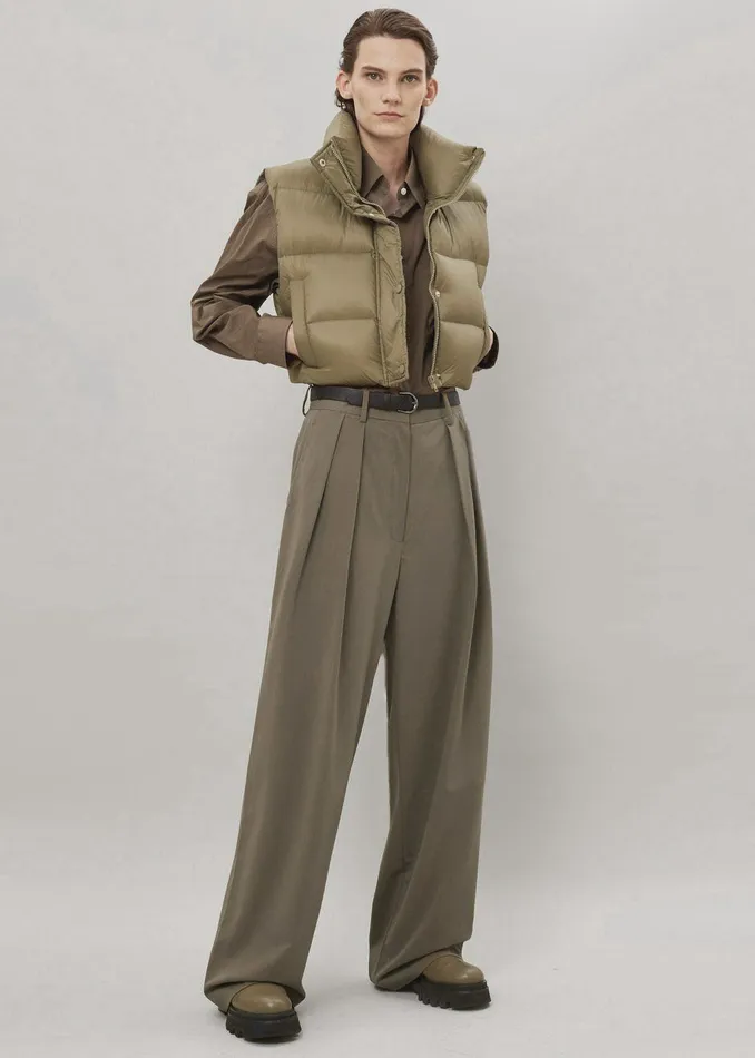 The Frankie Shop Bottoms Tansy Pleated Trousers 8211 Olive 8211 Women