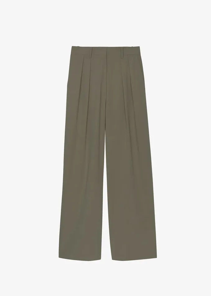 The Frankie Shop Bottoms Tansy Pleated Trousers 8211 Olive 8211 Women