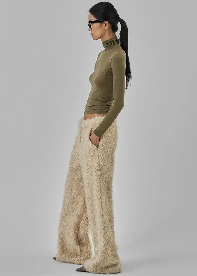 The Frankie Shop Bottoms Verbie Furry Pants 8211 Cream 8211 Women