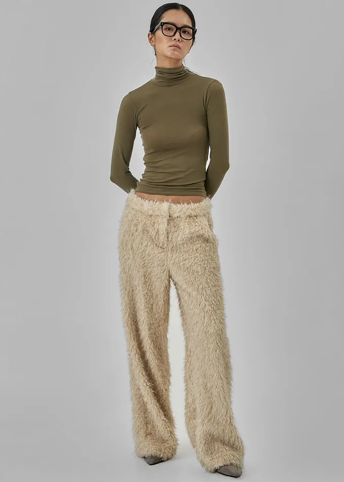 The Frankie Shop Bottoms Verbie Furry Pants 8211 Cream 8211 Women