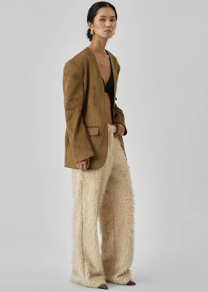 The Frankie Shop Bottoms Verbie Furry Pants 8211 Cream 8211 Women