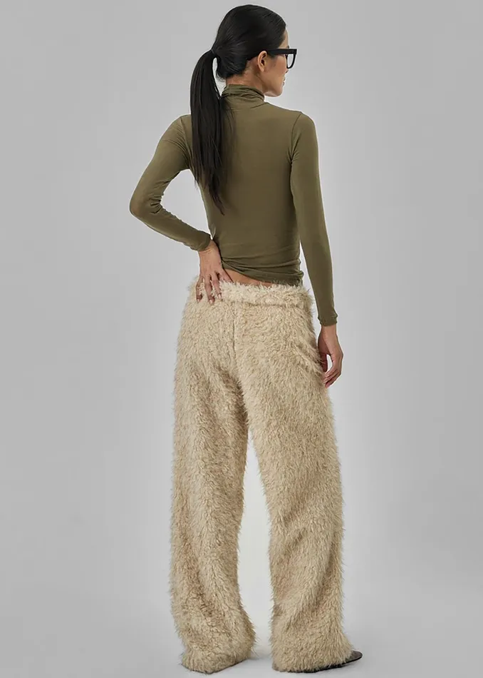 The Frankie Shop Bottoms Verbie Furry Pants 8211 Cream 8211 Women