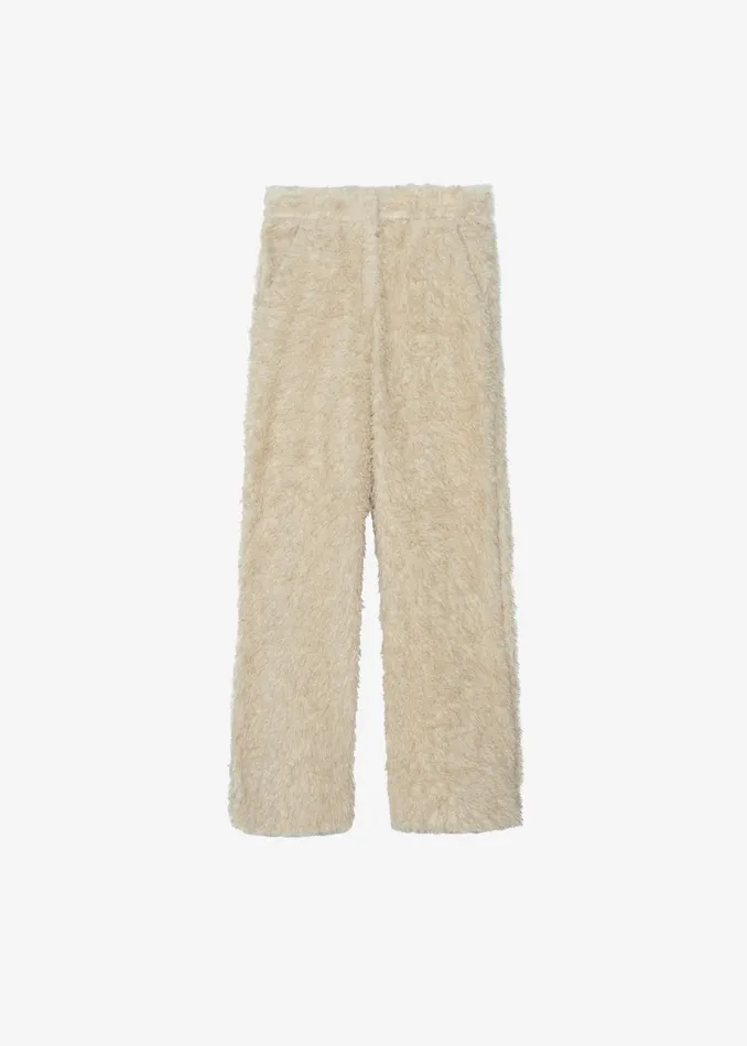 The Frankie Shop Bottoms Verbie Furry Pants 8211 Cream 8211 Women
