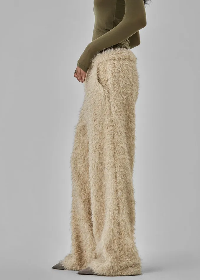 The Frankie Shop Bottoms Verbie Furry Pants 8211 Cream 8211 Women