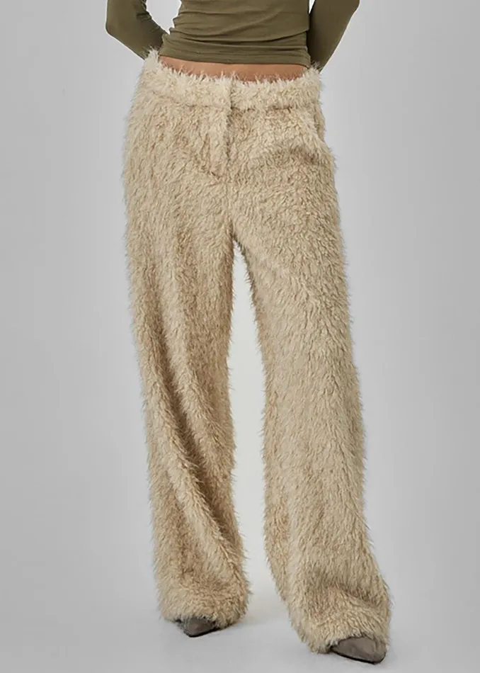 The Frankie Shop Bottoms Verbie Furry Pants 8211 Cream 8211 Women