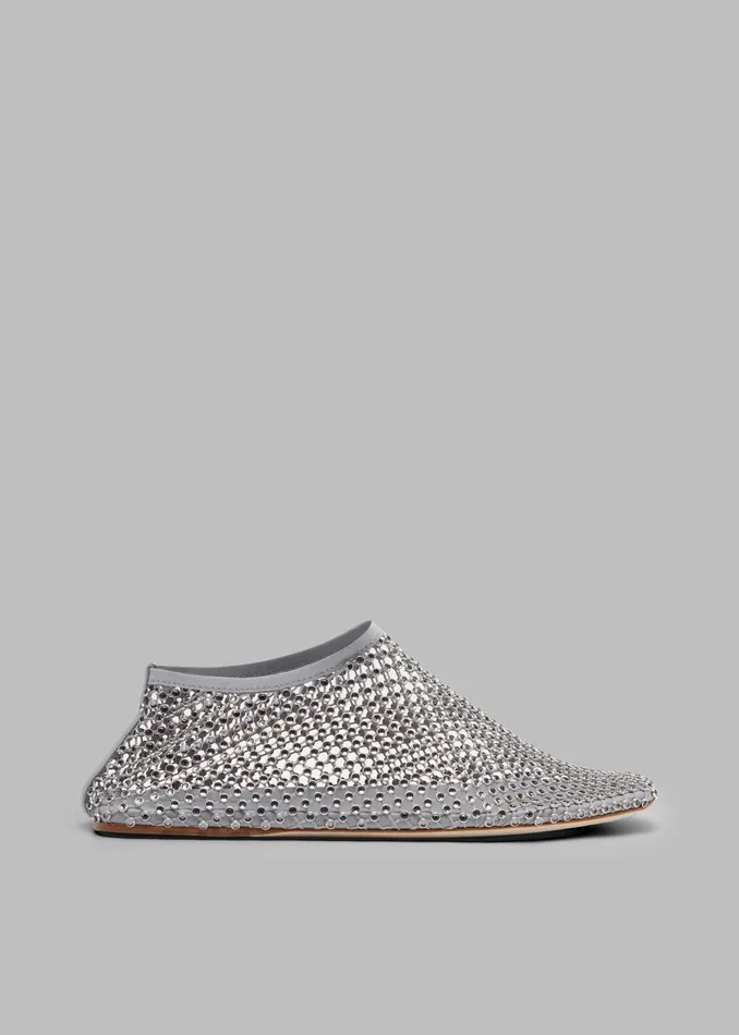 The Frankie Shop Christopher Esber Minette Crystal Flats 8211 Slate Grey 8211 Women
