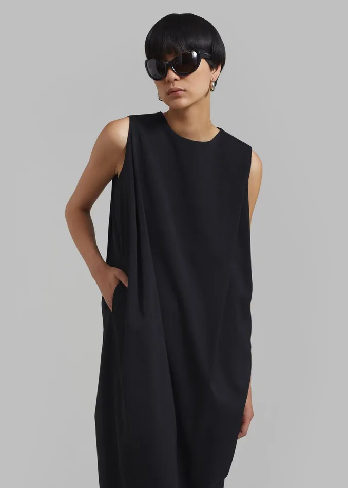 The Frankie Shop Dresses Eryn Sleeveless Pintuck Dress 8211 Black 8211 Women