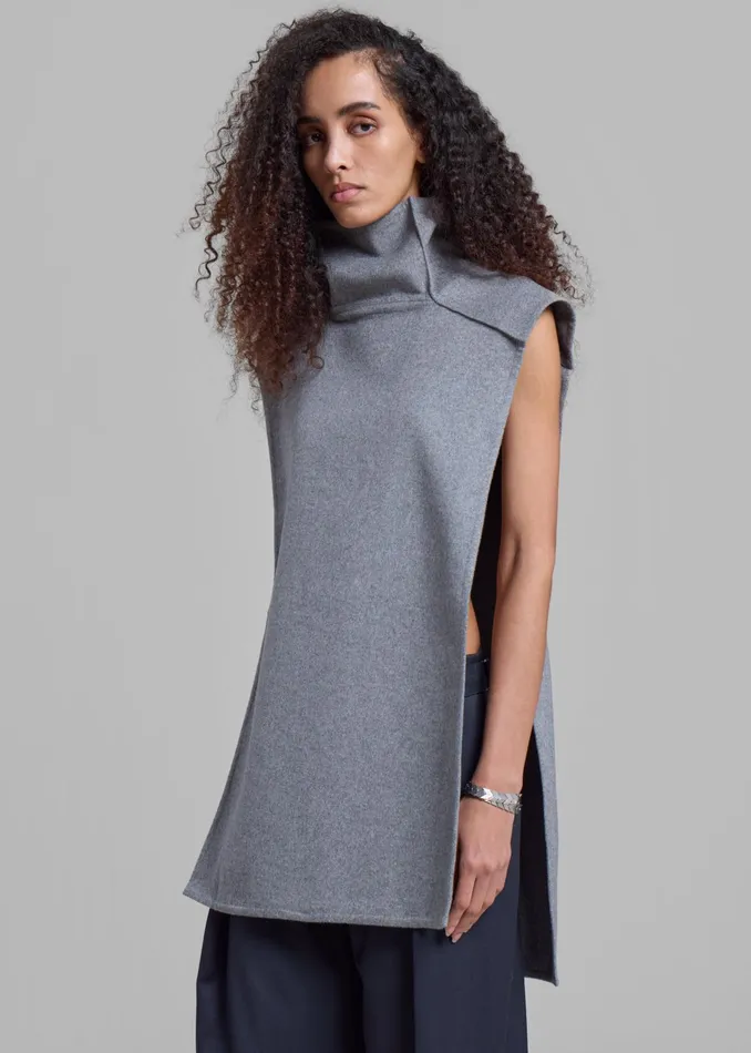 The Frankie Shop Knitwear Bevza Manishka Vest 8211 Grey 8211 Women
