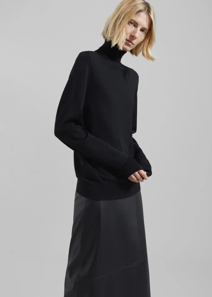 The Frankie Shop Knitwear Eve Thin Turtleneck Sweater 8211 Black 8211 Women