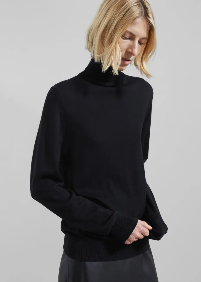 The Frankie Shop Knitwear Eve Thin Turtleneck Sweater 8211 Black 8211 Women