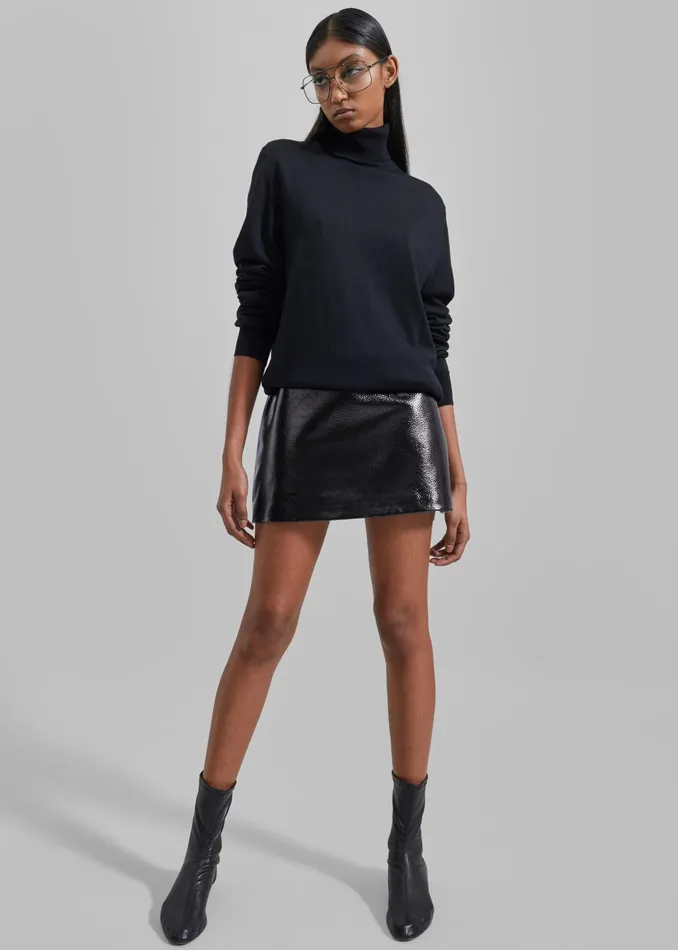 The Frankie Shop Knitwear Eve Thin Turtleneck Sweater 8211 Black 8211 Women