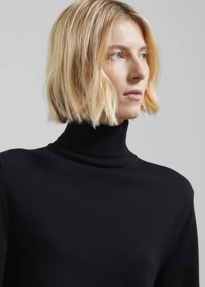 The Frankie Shop Knitwear Eve Thin Turtleneck Sweater 8211 Black 8211 Women
