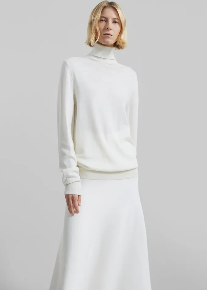 The Frankie Shop Knitwear Eve Thin Turtleneck Sweater 8211 Ivory 8211 Women
