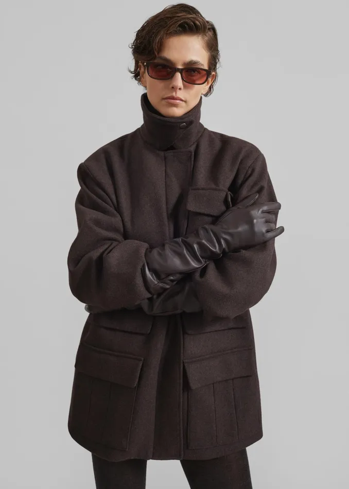 The Frankie Shop Outerwear Amstel Utility Jacket 8211 Brown 8211 Women