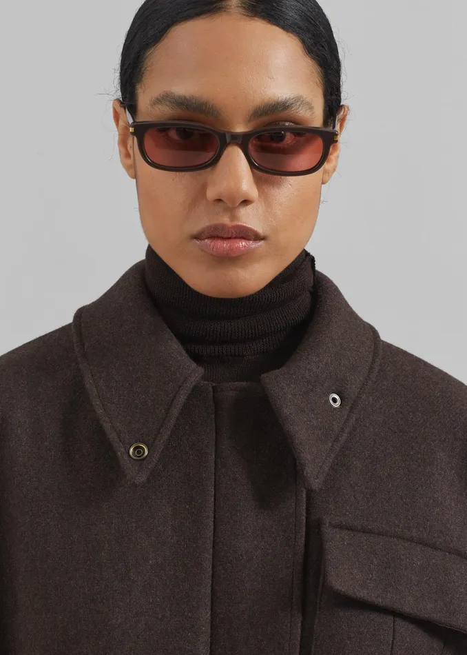The Frankie Shop Outerwear Amstel Utility Jacket 8211 Brown 8211 Women