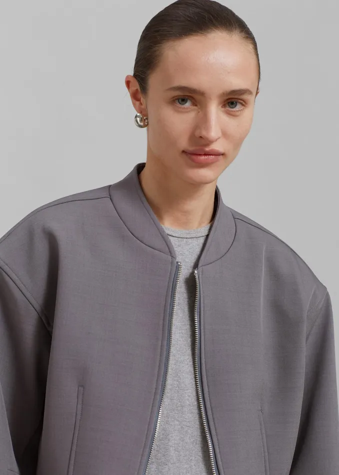 The Frankie Shop Outerwear Banks Cropped Jacket 8211 Grey 8211 Women