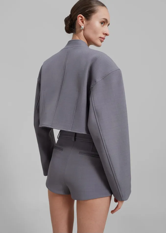 The Frankie Shop Outerwear Banks Cropped Jacket 8211 Grey 8211 Women