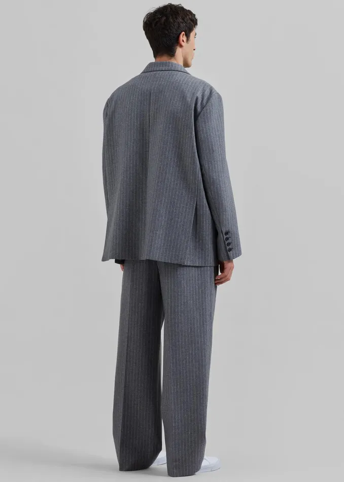 The Frankie Shop Outerwear Beo Blazer 8211 GreyWhite Pinstripe 8211 Men