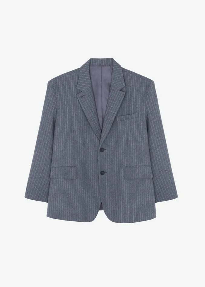 The Frankie Shop Outerwear Beo Blazer 8211 GreyWhite Pinstripe 8211 Men