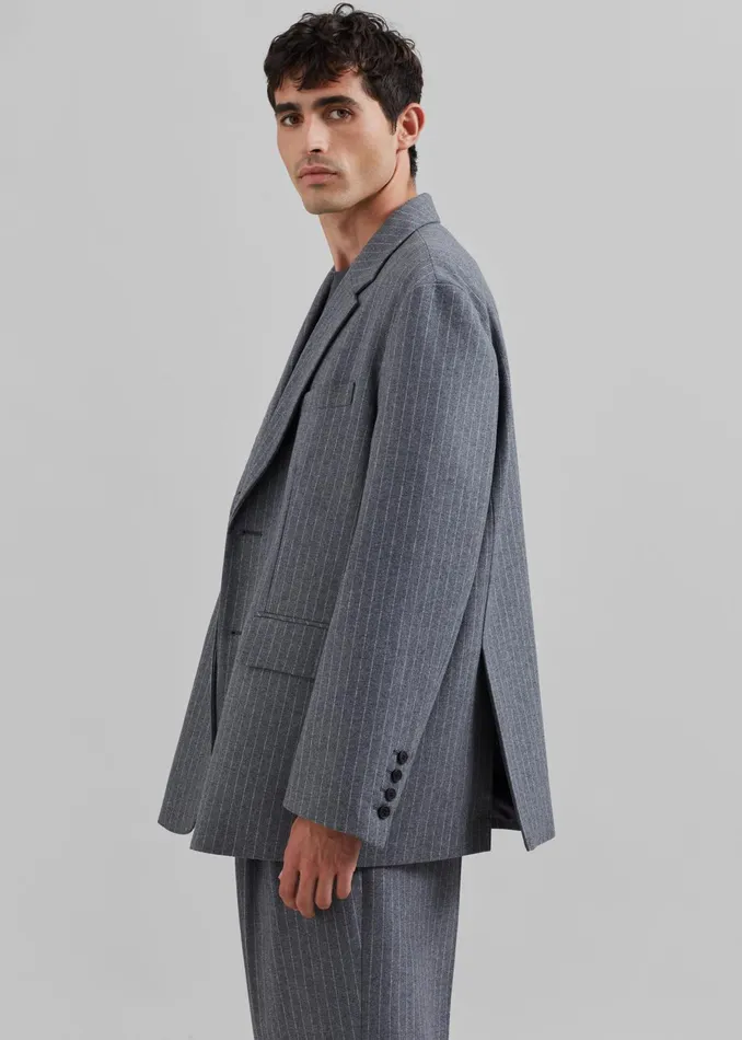 The Frankie Shop Outerwear Beo Blazer 8211 GreyWhite Pinstripe 8211 Men