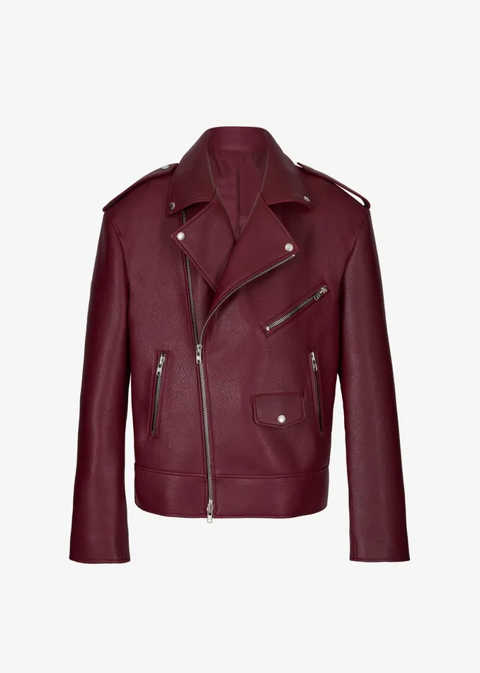 The Frankie Shop Outerwear Chicago Oversized Biker Jacket 8211 Burgundy 8211 Women