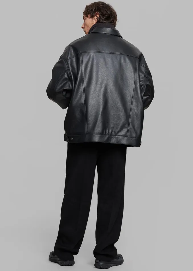 The Frankie Shop Outerwear Conan Faux Leather Jacket 8211 Black 8211 MenWomen