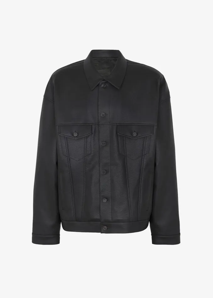 The Frankie Shop Outerwear Conan Faux Leather Jacket 8211 Black 8211 MenWomen