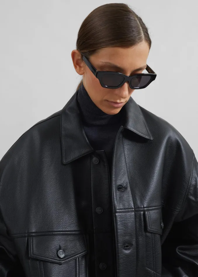 The Frankie Shop Outerwear Conan Faux Leather Jacket 8211 Black 8211 MenWomen