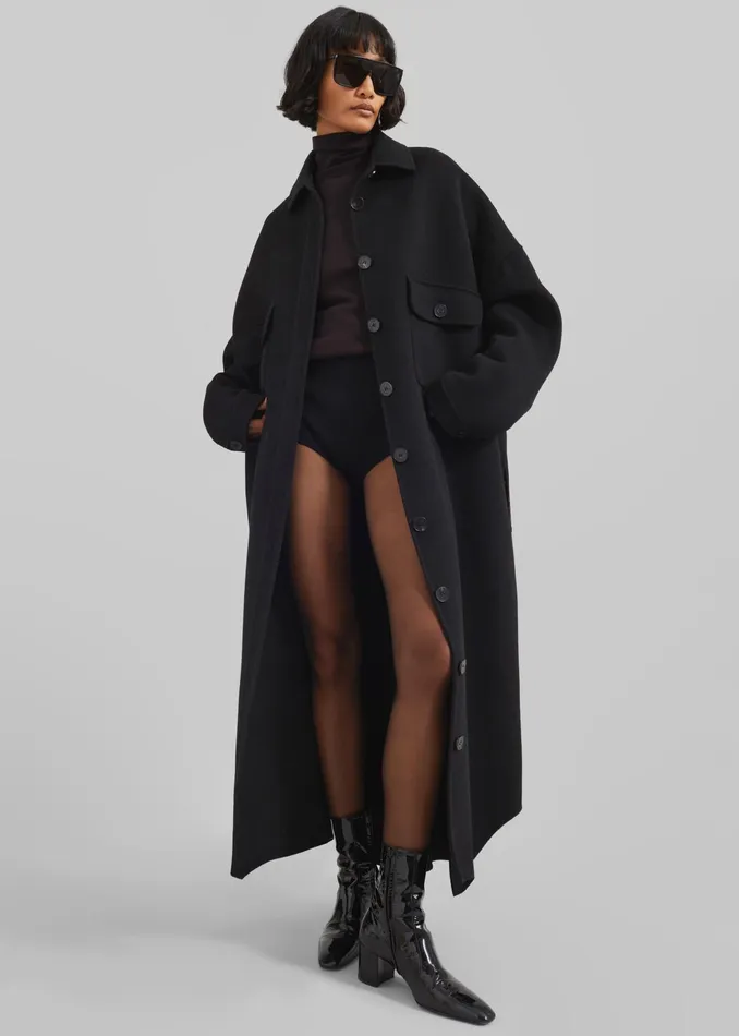 The Frankie Shop Outerwear Dallas Wool Overcoat 8211 Black 8211 Women
