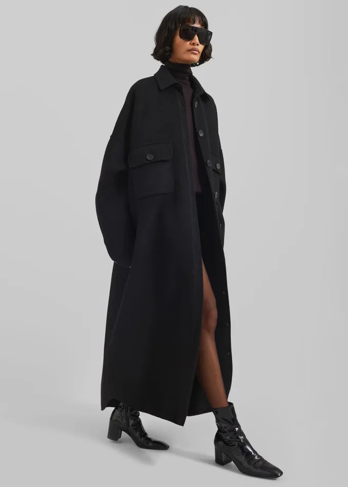 The Frankie Shop Outerwear Dallas Wool Overcoat 8211 Black 8211 Women