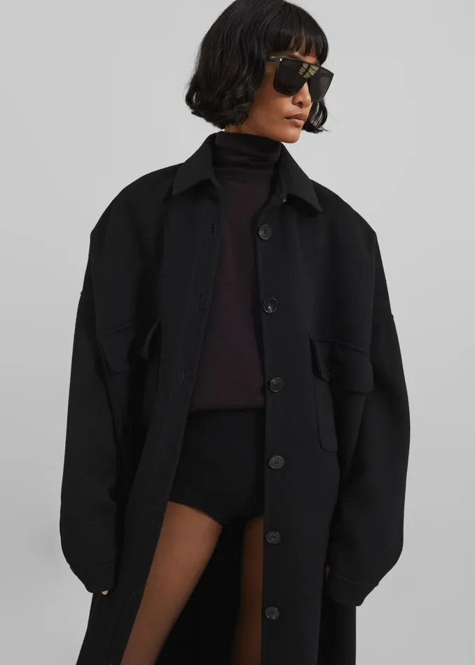 The Frankie Shop Outerwear Dallas Wool Overcoat 8211 Black 8211 Women