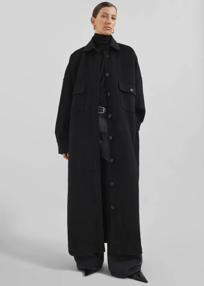 The Frankie Shop Outerwear Dallas Wool Overcoat 8211 Black 8211 Women
