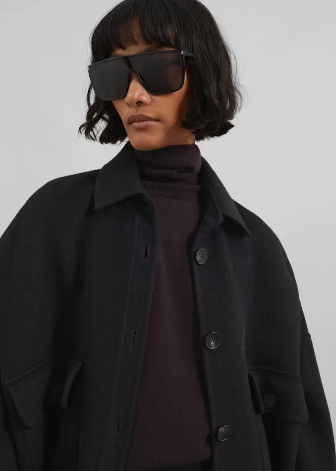 The Frankie Shop Outerwear Dallas Wool Overcoat 8211 Black 8211 Women