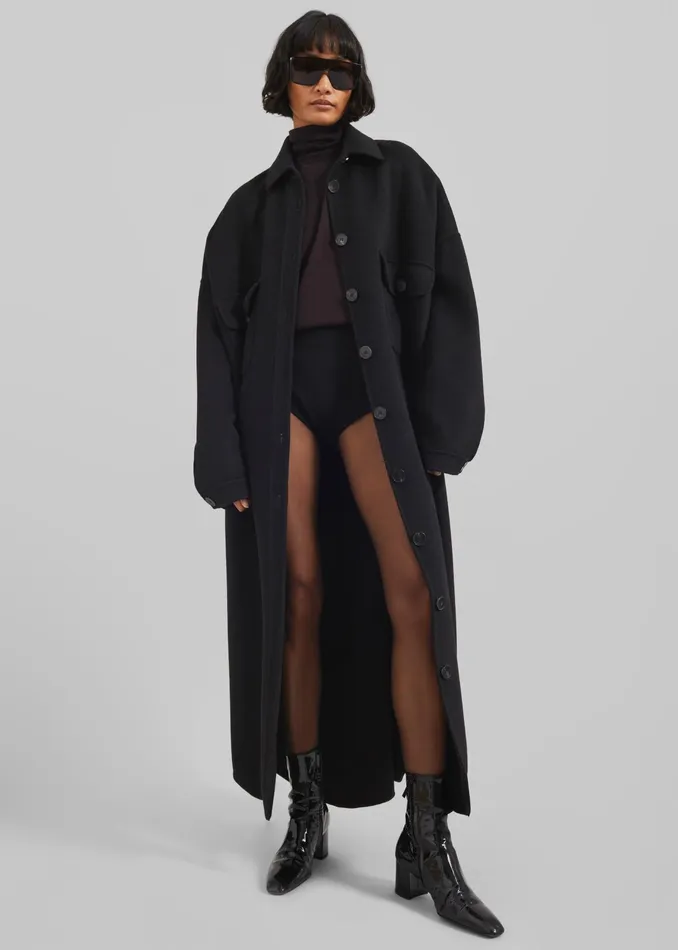 The Frankie Shop Outerwear Dallas Wool Overcoat 8211 Black 8211 Women