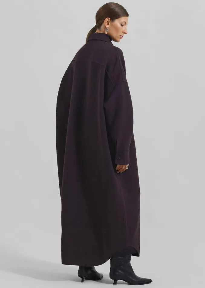 The Frankie Shop Outerwear Dallas Wool Overcoat 8211 Dark Plum 8211 Women