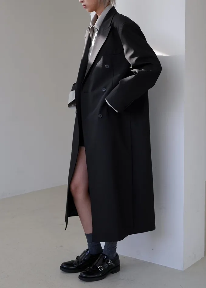 The Frankie Shop Outerwear Dex Double Breasted Coat 8211 Black 8211 Women