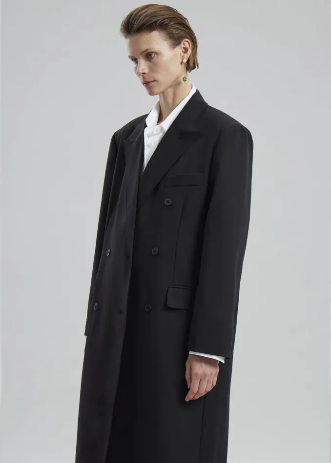 The Frankie Shop Outerwear Dex Double Breasted Coat 8211 Black 8211 Women