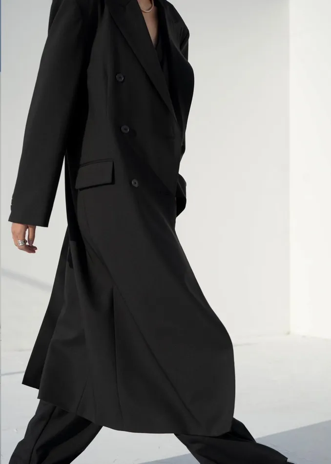 The Frankie Shop Outerwear Dex Double Breasted Coat 8211 Black 8211 Women
