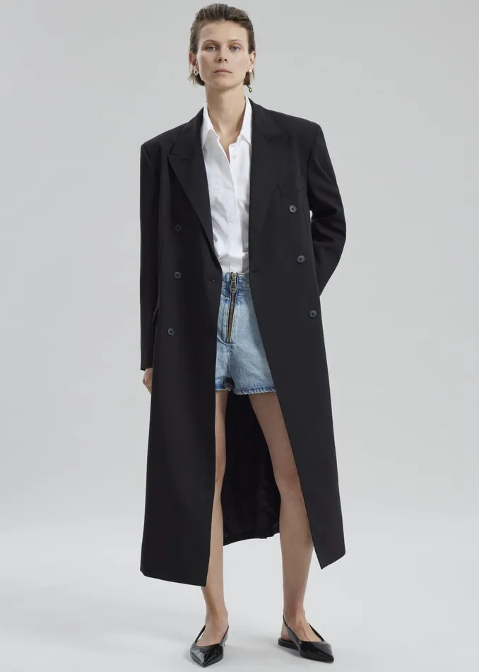 The Frankie Shop Outerwear Dex Double Breasted Coat 8211 Black 8211 Women