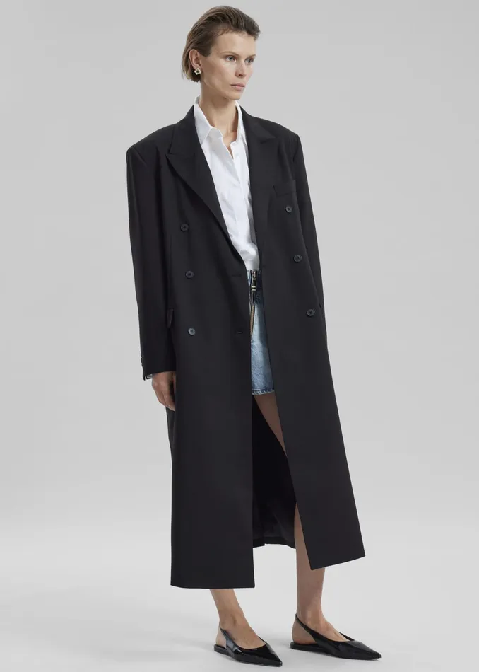The Frankie Shop Outerwear Dex Double Breasted Coat 8211 Black 8211 Women