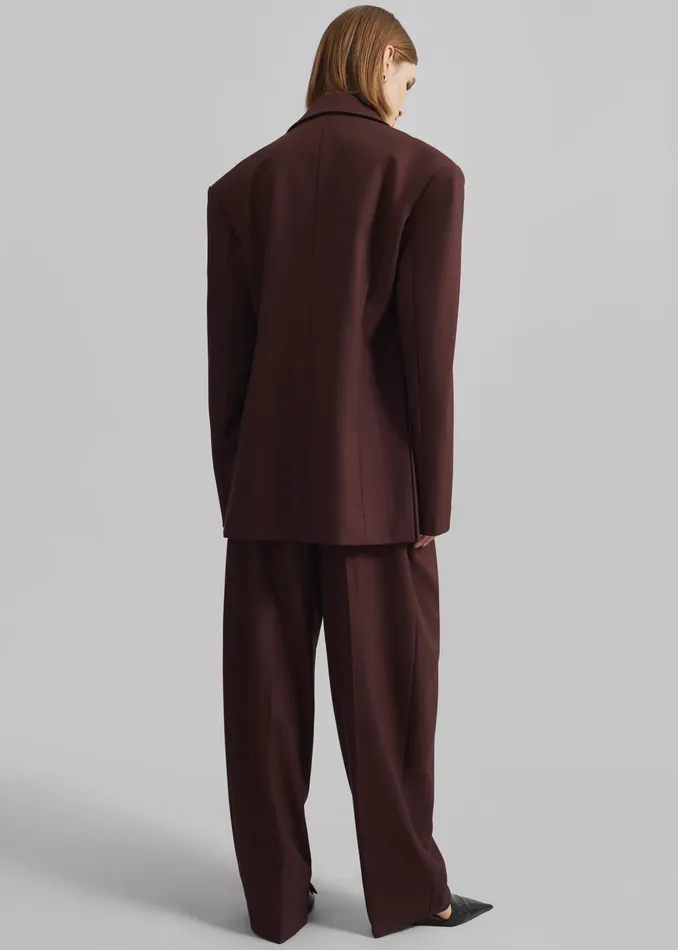 The Frankie Shop Outerwear Durham Crossover Blazer 8211 Burgundy 8211 Women
