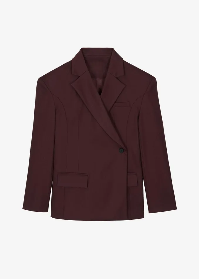 The Frankie Shop Outerwear Durham Crossover Blazer 8211 Burgundy 8211 Women