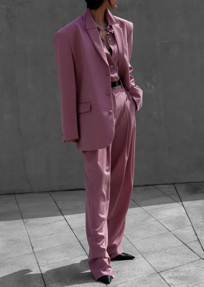 The Frankie Shop Outerwear Gelso Oversized Blazer 8211 Rose 8211 Women