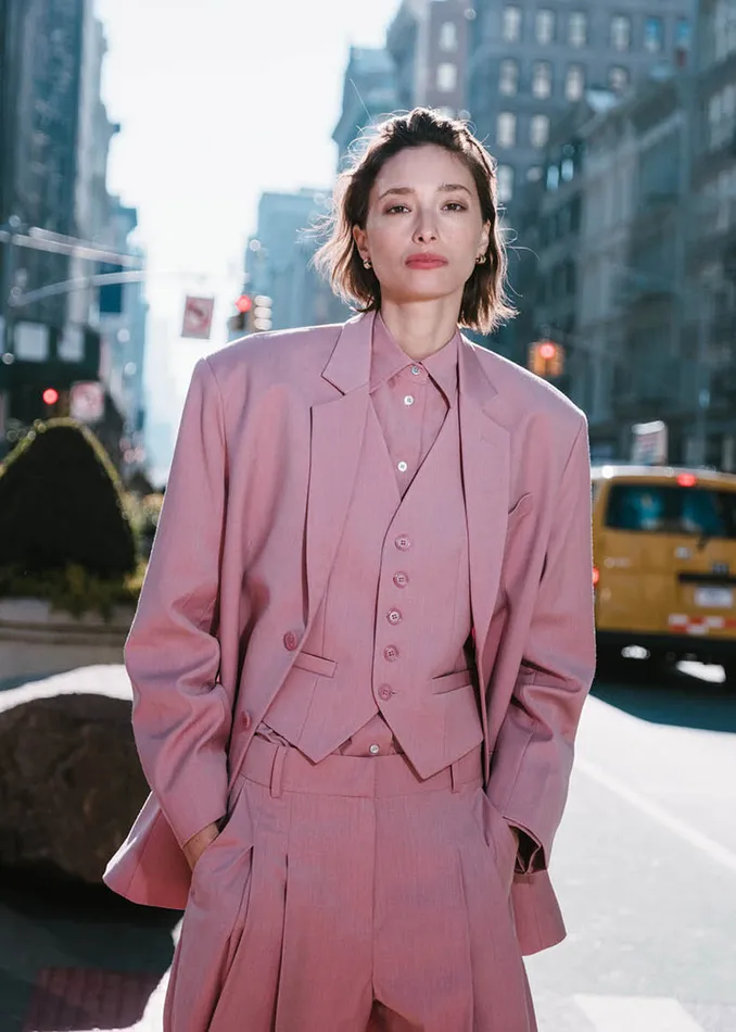 The Frankie Shop Outerwear Gelso Oversized Blazer 8211 Rose 8211 Women