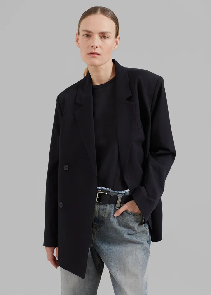The Frankie Shop Outerwear Girona Open Back Blazer 8211 Black 8211 Women