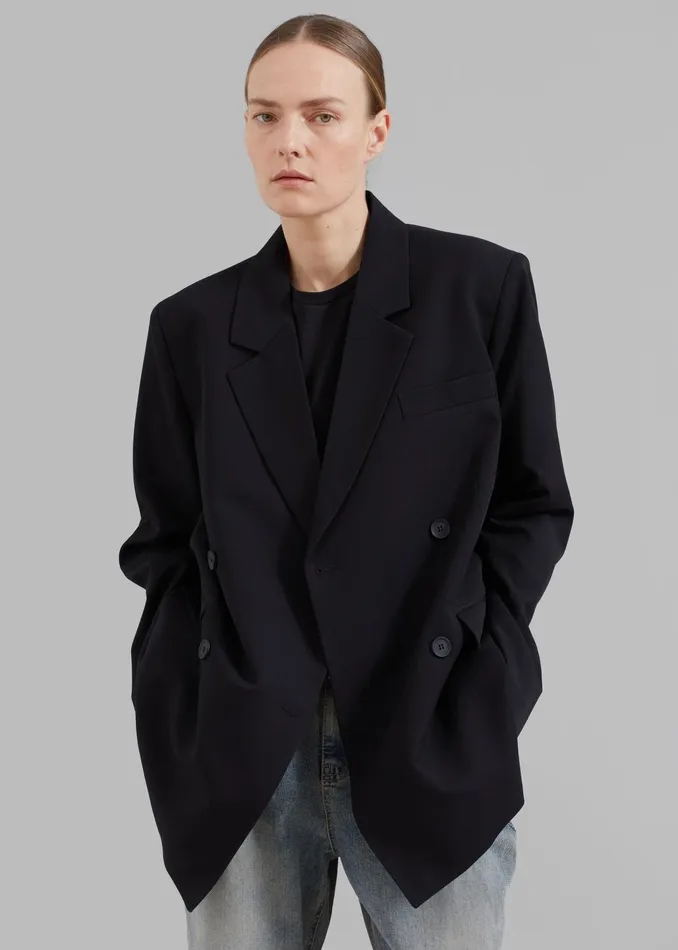 The Frankie Shop Outerwear Girona Open Back Blazer 8211 Black 8211 Women