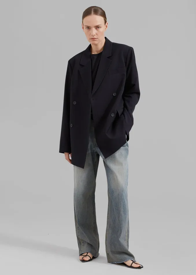 The Frankie Shop Outerwear Girona Open Back Blazer 8211 Black 8211 Women